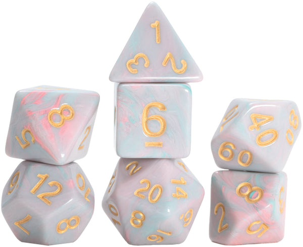 Dice - Sirius - Polyhedral RPG Set (7 ct.) - 16mm - Unicorn - Pink