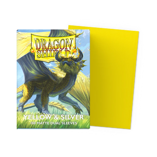 Deck Sleeves - Dragon Shield - Matte Dual - Yellow & Silver (100 Ct.)