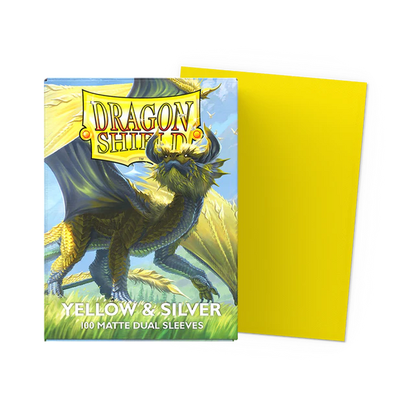 Deck Sleeves - Dragon Shield - Matte Dual - Yellow & Silver (100 Ct.)