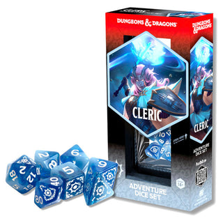 Dice - Sirius - Polyhedral RPG Set (14 ct.) - 16mm - Adventure Dice - Cleric White/Blue
