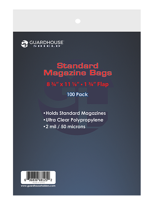 Guardhouse Shield - Comic Storage - Bags - Magazine Size 8-3/4" x 11-1/8" (100 ct.)