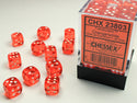 Dice - Chessex - D6 Set (36 ct.) - 12mm - Translucent - Orange/White