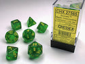 Dice - Chessex - Polyhedral Set (7 ct.) - 16mm - Borealis - Maple Green/Yellow