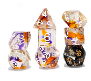 Dice - Sirius - Polyhedral RPG Set (8 ct.) - 16mm - Purple, Orange Clear