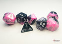 Dice - Chessex - Mini-Polyhedral Set (7 ct.) - Gemini - Black-Pink/White