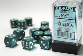 Dice - Chessex - D6 Set (12 ct.) - 16mm - Speckled - Sea