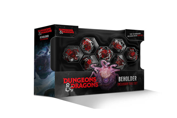 Dice - FanRoll - D&D - Polyhedral RPG Set (7 ct.) - Beholder Inclusion Dice Set