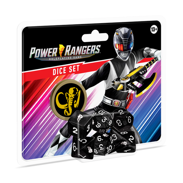 Power Rangers RPG - Dice Set (7 Ct. + Coin) - Black