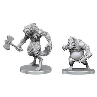 Pathfinder Battles Deep Cuts - Unpainted Miniatures - Werewolf & Wereboar