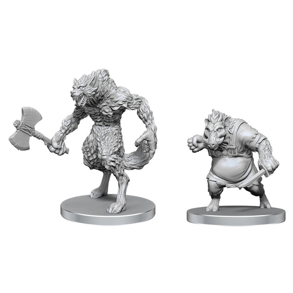 Pathfinder Battles Deep Cuts - Unpainted Miniatures - Werewolf & Wereboar