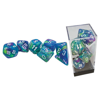 Dice - Chessex - Mega Hedrals Set (7 ct.) - Festive - Waterlily/White
