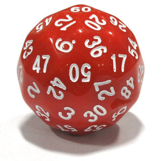Dice - Koplow - Single 60-Sided - 35mm - Opaque - Red/White