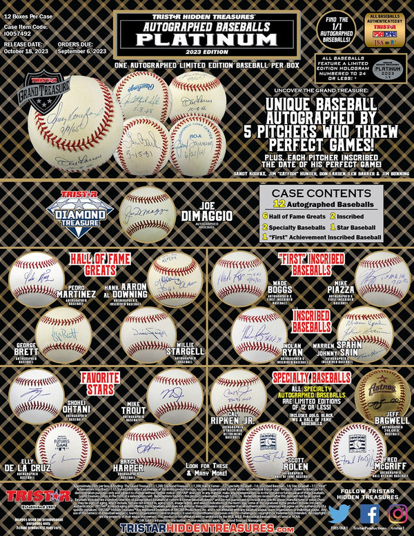 2023 Tristar Hidden Treasures Autographed Platinum Baseball Series 2 Box
