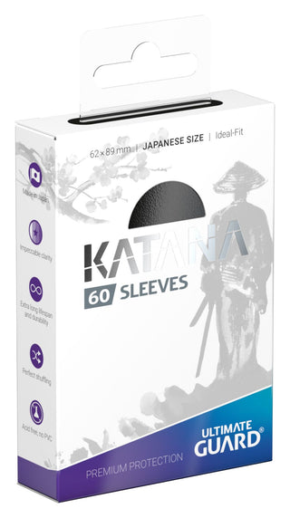 Deck Sleeves (Small) - Ultimate Guard - Katana - Japanese - Black (60 ct.)