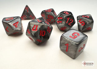 Dice - Chessex - Mini-Polyhedral Set (7 ct.) - Velvet - Black/Red