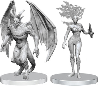 Pathfinder Battles Deep Cuts - Unpainted Miniatures - Gargoyle & Shae
