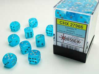 Dice - Chessex - D6 Set (36 ct.) - 12mm - Luminary - Sky/Silver