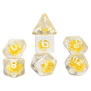 Dice - Sirius - Polyhedral RPG Set (7 ct.) - 16mm - Fruit Slice Dice - Lemon