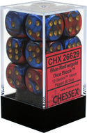 Dice - Chessex - D6 Set (12 ct.) - 16mm - Gemini - Blue Red/Gold