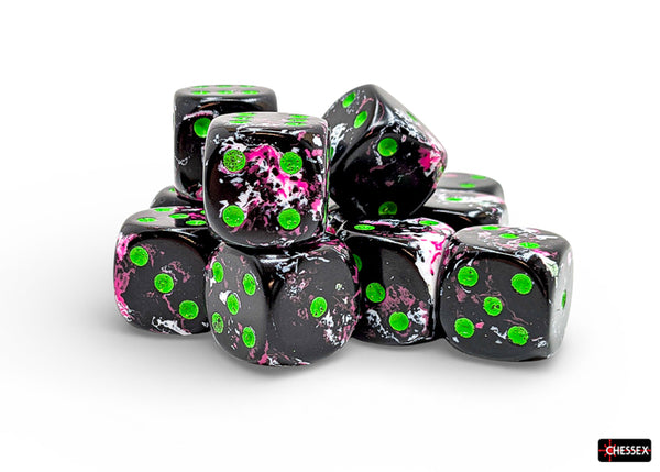 Dice - Chessex - D6 Set (12 ct.) - 16mm - Brush Paintball/Green