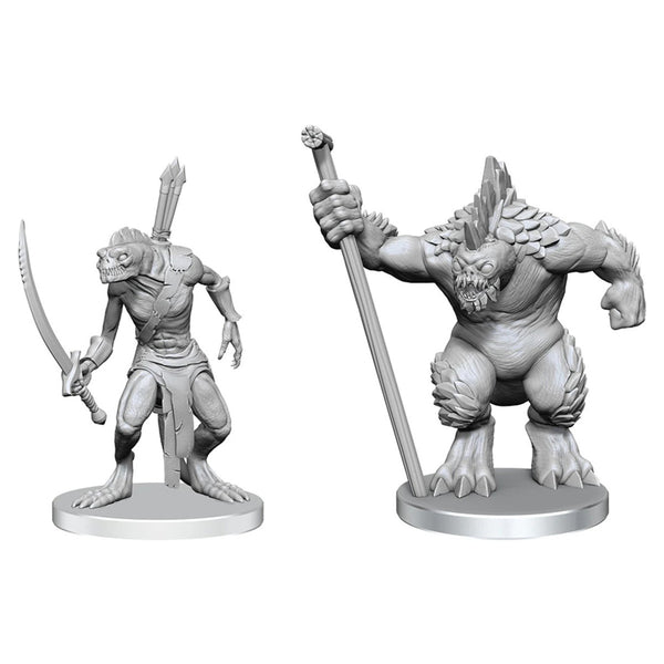 Pathfinder Battles Deep Cuts - Unpainted Miniatures - Xulgath Skirmisher & Stoneliege