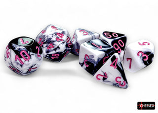 Dice - Chessex - Polyhedral Set (7 ct.) - 16mm - Gemini - Black-White/Pink