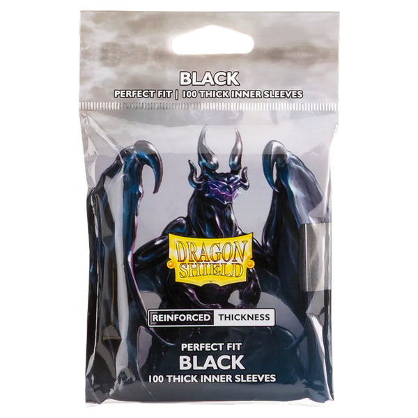 Deck Sleeves (Fit) - Dragon Shield - Perfect Fit - Thick Black (100 ct.)