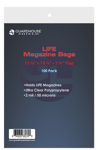 Guardhouse Shield - Comic Storage - Bags - LIFE Magazine Size 11-1/8" x 15-1/8" (100 ct.)