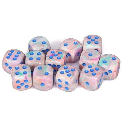 Dice - Chessex - D6 Set (12 ct.) - 16mm - Festive - Pop Art/Blue