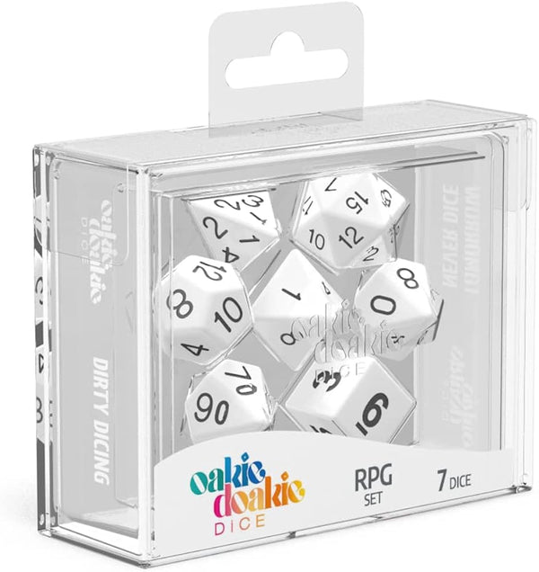 Dice - Oakie Doakie - Polyhedral RPG Set (7 ct.) - 16mm - Solid - White