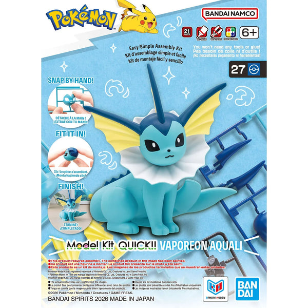 Bandai Hobby - Pokémon Quick - Vaporeon Model Kit