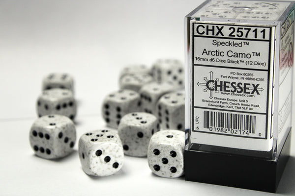 Dice - Chessex - D6 Set (12 ct.) - 16mm - Speckled - Arctic Camo