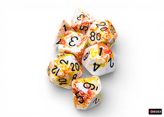 Dice - Chessex - Polyhedral Set (7 ct.) - 16mm - Brush Sunrise/Black
