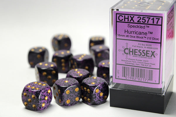 Dice - Chessex - D6 Set (12 ct.) - 16mm - Speckled - Hurricane