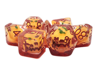 Dice - Old School - Polyhedral Set (7 ct.) - Infused - Jack-O-Lantern