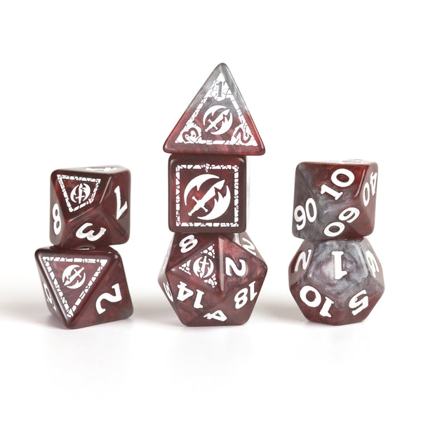 Dice - Sirius - Polyhedral RPG Set (7 ct.) - 16mm - Adventure Dice - Fighter Red