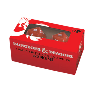 Dice - Ultra Pro - D20 Set (2 ct.) - Heavy Metal - Dungeons & Dragons - Red/White