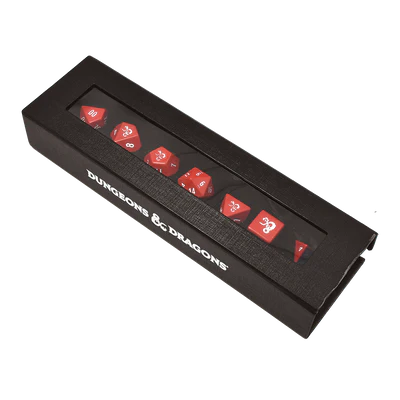Dice - Ultra Pro - Polyhedral Set (7 ct.) - Heavy Metal - Dungeons & Dragons - Red/White