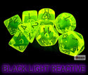 Dice - Chessex - Polyhedral Set (8 ct.) - 16mm - Lab Dice - Translucent - Neon Yellow/White