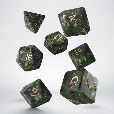Dice - Q-Workshop - Polyhedral Set (7 ct.) - 16mm - Cats Dice Set - Pixel
