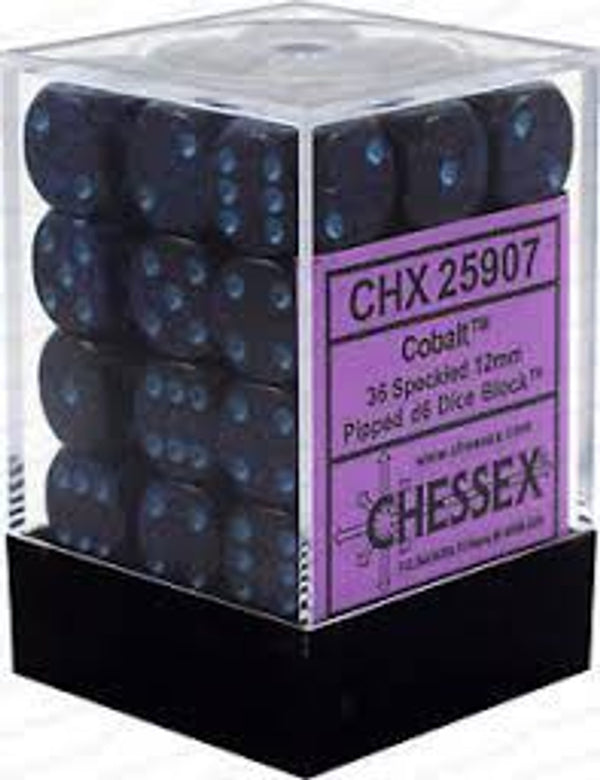 Dice - Chessex - D6 Set (36 ct.) - 12mm - Speckled - Cobalt