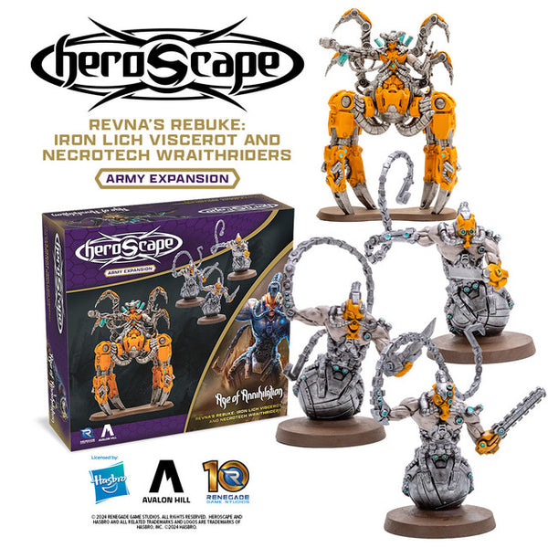 Heroscape - Revna's Rebuke: Iron Lich Viscerot and Necrotech Wraithriders Army Expansion