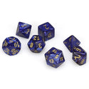 Dice - Chessex - Polyhedral Set (7 ct.) - 16mm - Scarab - Royal Blue/Gold
