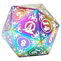 Dice - Hymgho - Polyhedral Set (7 ct.) - 16mm - Solid Metal - Rainbow with White - Wizard