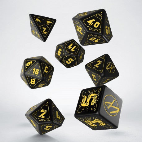 Dice - Q-Workshop - Polyhedral Set (7 ct.) - 16mm - Cyberpunk Red Dice Set - Wet Work