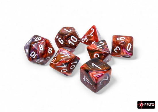 Dice - Chessex - Polyhedral Set (7 ct.) - 16mm - Festive - Symphony/White