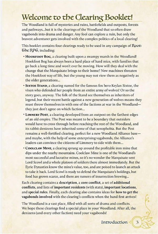 Root: The Roleplaying Game - The Clearing Booklet