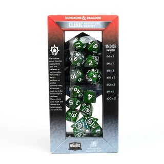 Dice - Sirius - Polyhedral RPG Set (15 ct.) - 16mm - Adventure Dice - Cleric Green