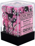 Dice - Chessex - D6 Set (36 ct.) - 12mm - Gemini - Black Pink/White