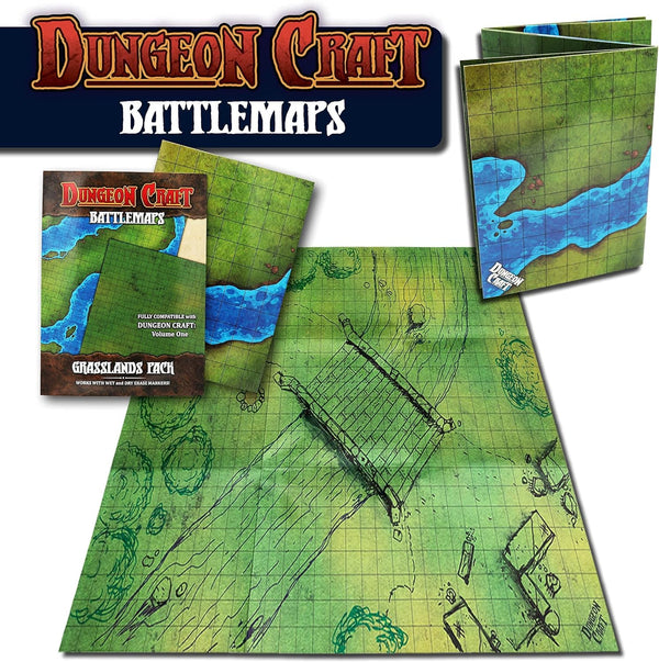 Gaming Mat - Dungeon Craft - Double-Sided - BattleMap - Grasslands